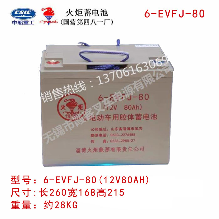 6EVFJ-80火炬蓄電池